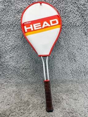 Vintage 1980's AMF Head Professional Redhead Aluminum Tennis Racquet with Cover